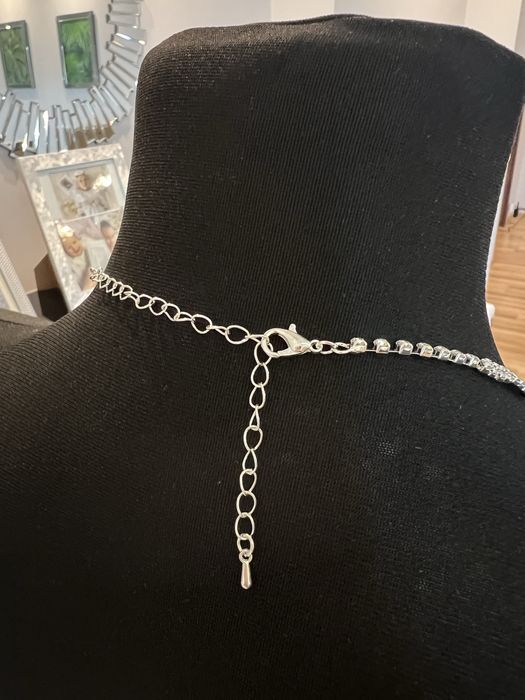 Kolia bizuteria zestaw kolczyki cyrkonie srebrne