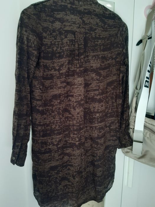 Tunika koszula sukienka zielono czarna