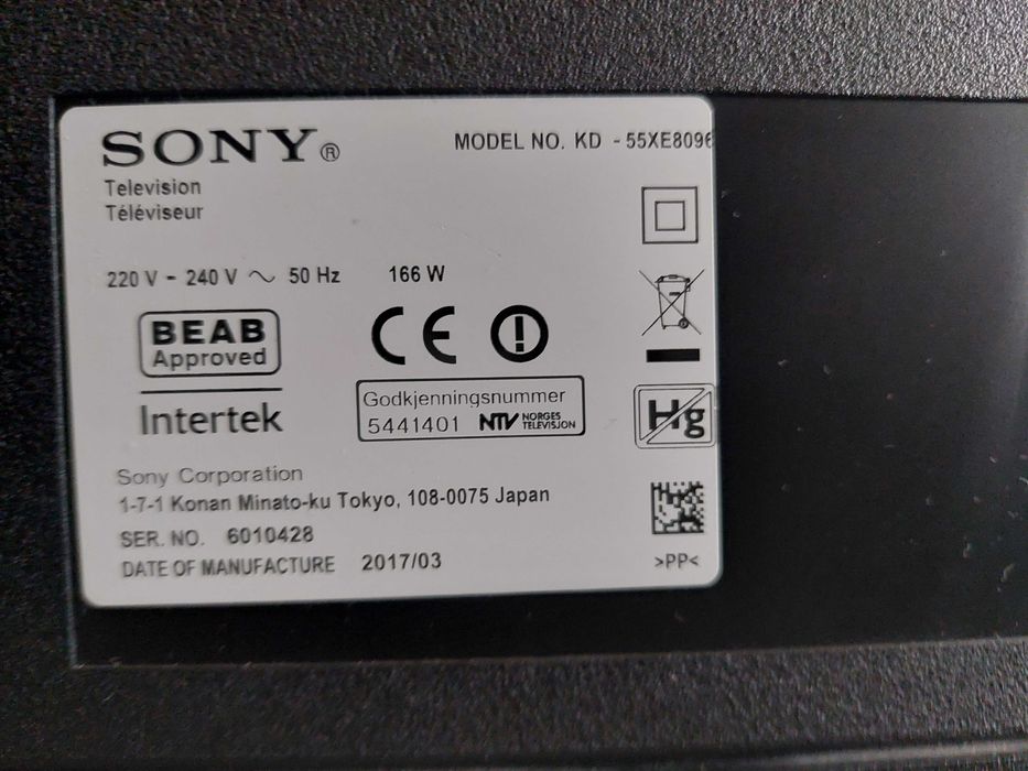 Télécommande Neuve Compatible Sony KD-55XE8096, KD55XE9005 - Modèles RMT-TX100D/TX101D/TX102D
