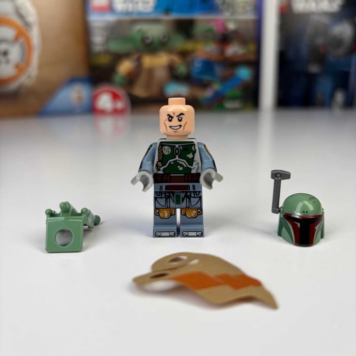 Фігурка Lego Boba Fett Pauldron Helmet Jet Pack Star Wars sw0610 75060 Б/У Оригінальна фігурка ЛЕГО Боба Фет Зоряні Війни Лего асортимент