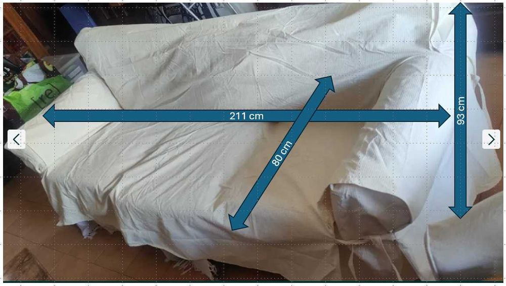 PROMOÇÃO: Capa para sofá 3 lugares (nova) cor pano crú