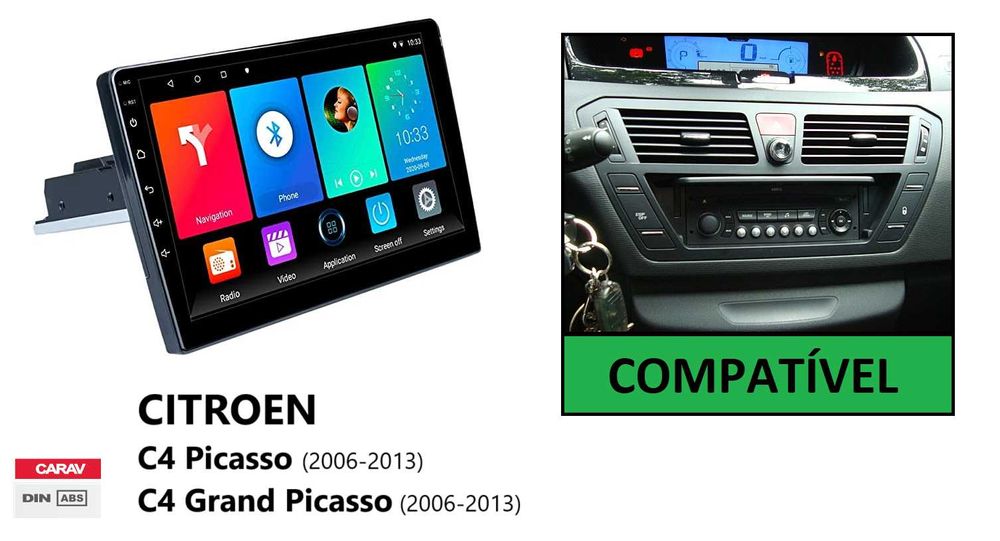 (NOVO) Rádio 9" • CITROEN C4 Grand Picasso • (2006 a 2013) • Android