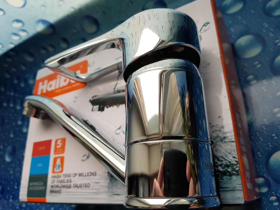 Смеситель змiшувач для умывальника Haiba Hermes 004 излив 15 см латунь