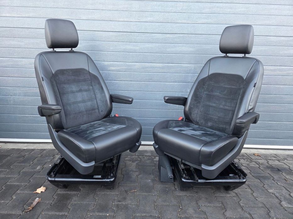 VW T6 CALIFORNIA MULTIVAN HIGHLINE fotel obrotowy przód skóra alcantara