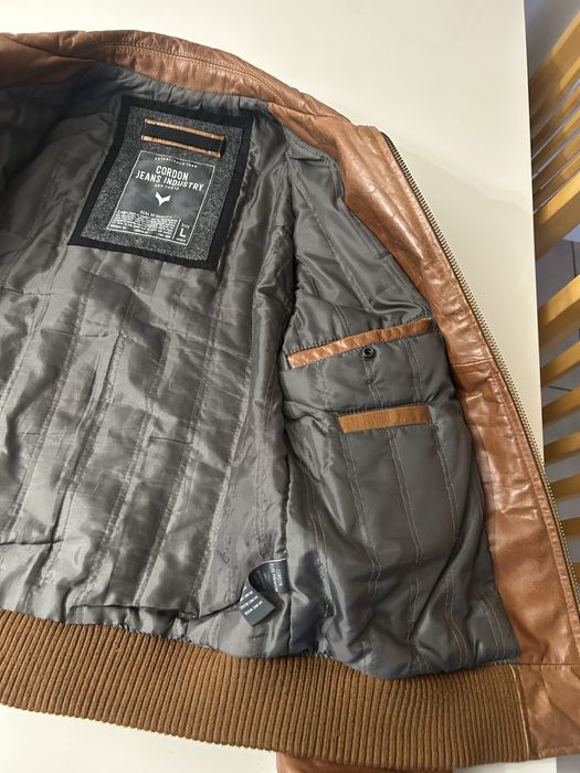 Kurtka skórzana brązowa