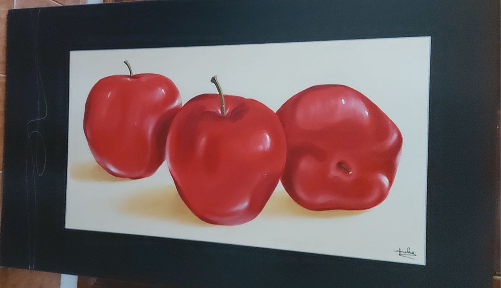 Quadro com 3 maçãs