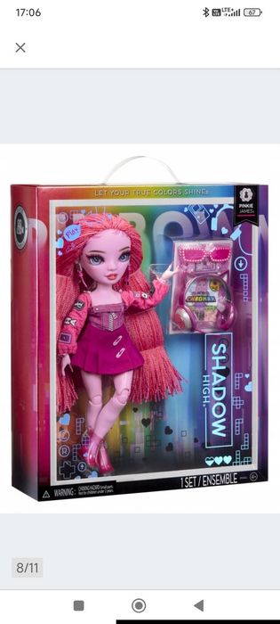 Lalka Rainbov High Shadow-Pinkie James.