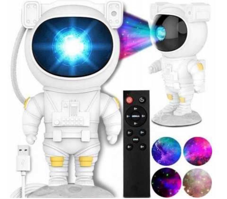 Лазерний нічник-проектор великий зіркового неба "Астронавт" з пультом,