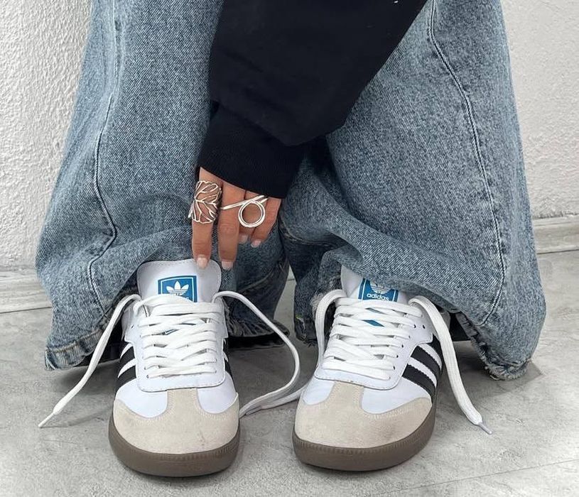 Кроссовки Самбы Адидас Белые, Adidas Samba White, samba