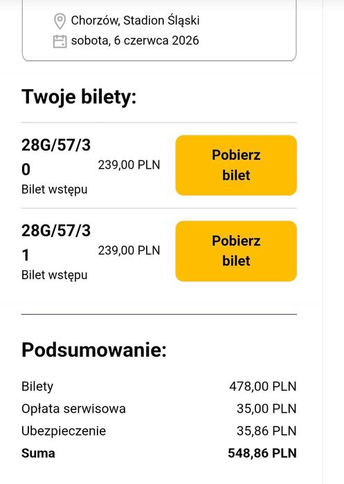 Bilety Dawid Podsiadło Chorzów 06.06.2026