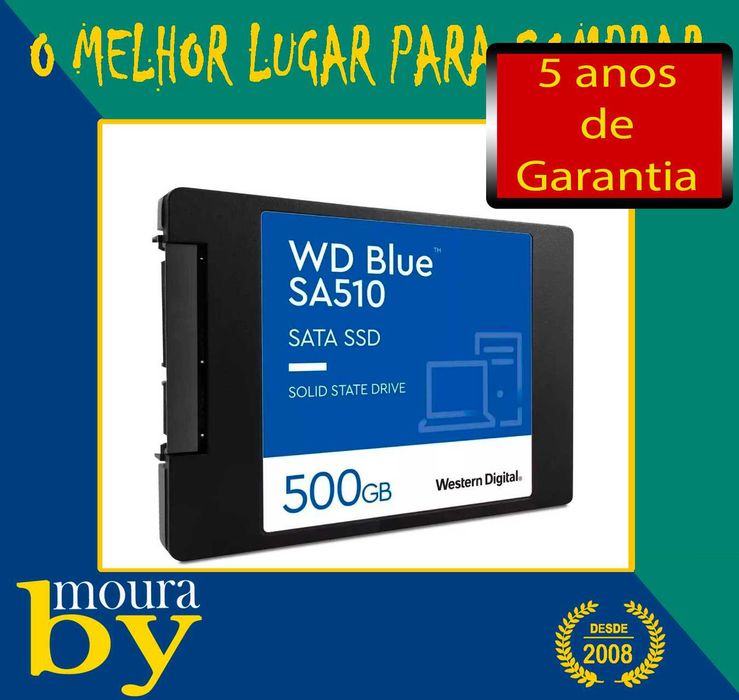Disco Rígido WD Blue SA510 500GB SSD SATA 3 novos selados