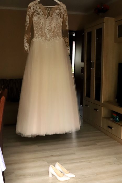 Suknia ślubna księżniczka princessa ivory śmietanka rozmiar 38 m