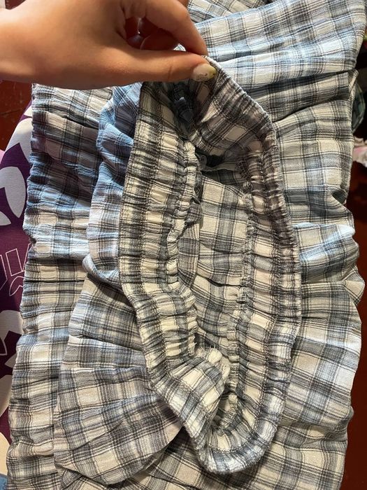 Довга спідниця у клітинку юбка у клітинкуз легкої тканини