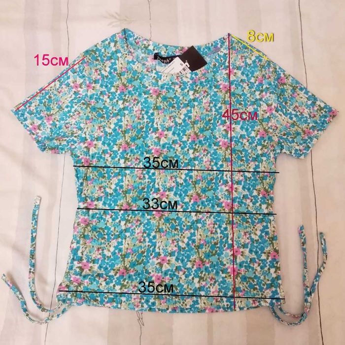 Блакитна футболка на дівчинку футболка голубая с фиксацией 152