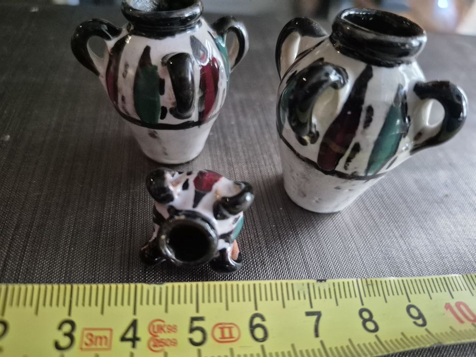 Miniaturowe ceramiczne amfory - kpl.3 szt