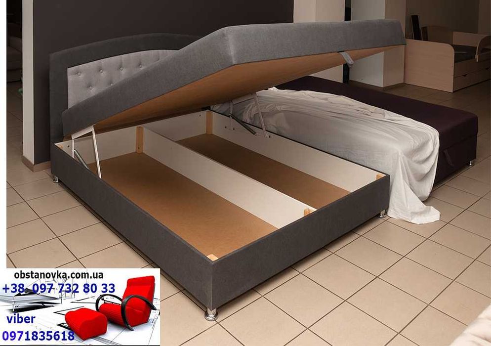 Ліжко диван Адель на підйомному механізмі з матрацом ortop вся Україна