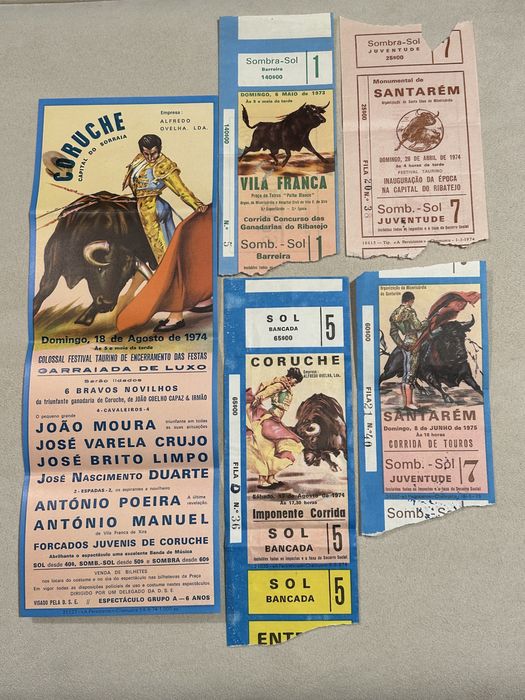 Cartaz e Bilhetes de Tourada Anos 70