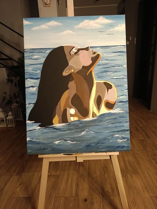 Obraz kobieta w wodzie