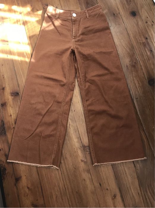 Spodnie damskie brązowe wysoki stan H&M rozmiar M