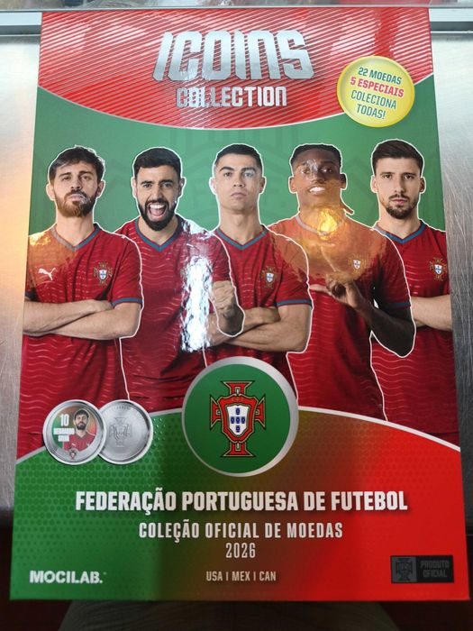 Caderneta Completa Icoins Portugal FPF Incluindo Douradas Especiais
