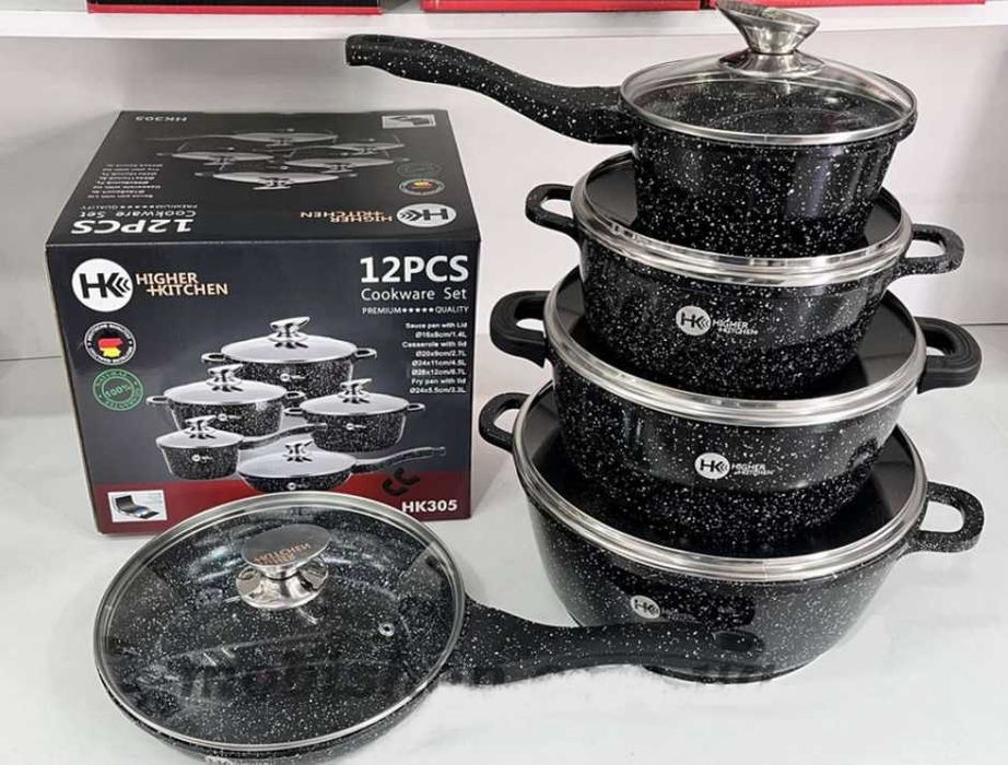 Набір каструль з гранітним покриттям і сковородка higher kitchen-305