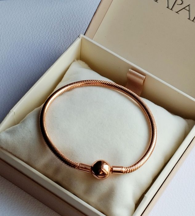 Bransoletka złota wężykowa modułowa charms sztywna  925s jak Pandora