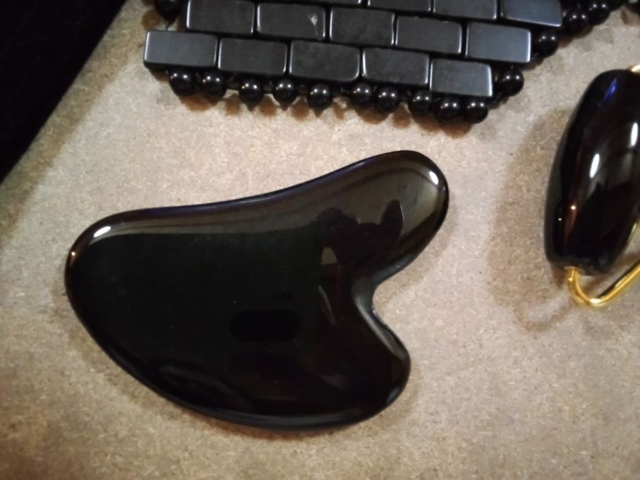 Obsidiana Natural - Massagem Facial - Gua Sha - NOVO