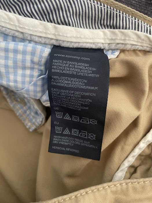 Spodnie Tommy Hilfiger S M chinosy beżowe piaskowe modne eleganckie