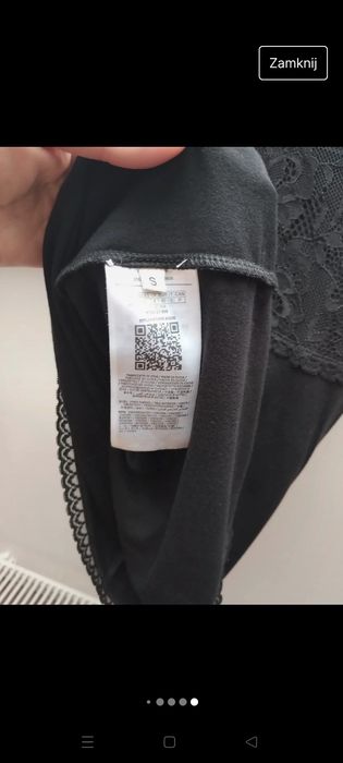 Czarny top z koronką Guess S