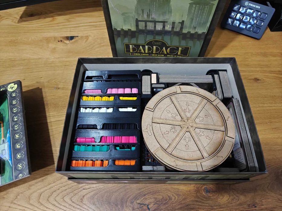 Insert 3D do gry planszowej Barrage z wszystkimi dodatkami w tym Japan