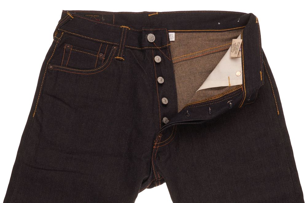 Spodnie Evisu Japanese W30 Męskie Dark Wash Button Fly Denim