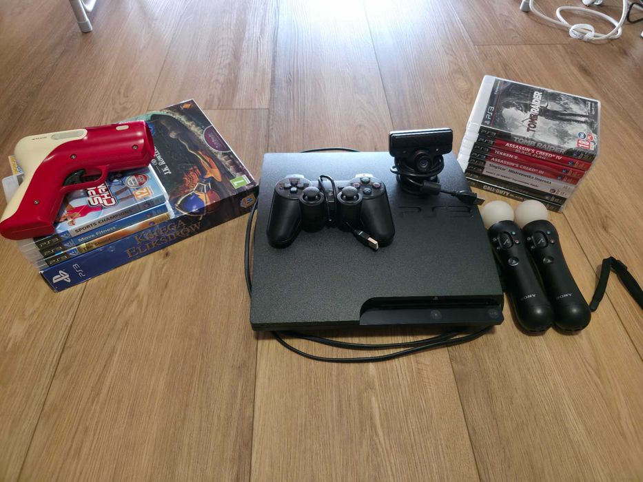 Konsola PlayStation 3 slim 1TB (upgrade pamięci) + zestaw Move + 1 pad + gry