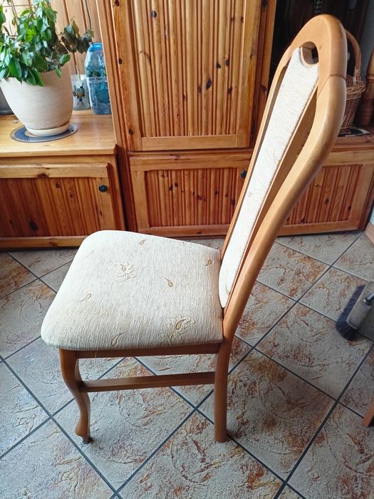 Krzesła drewniane tapicerowane 6 sztuk