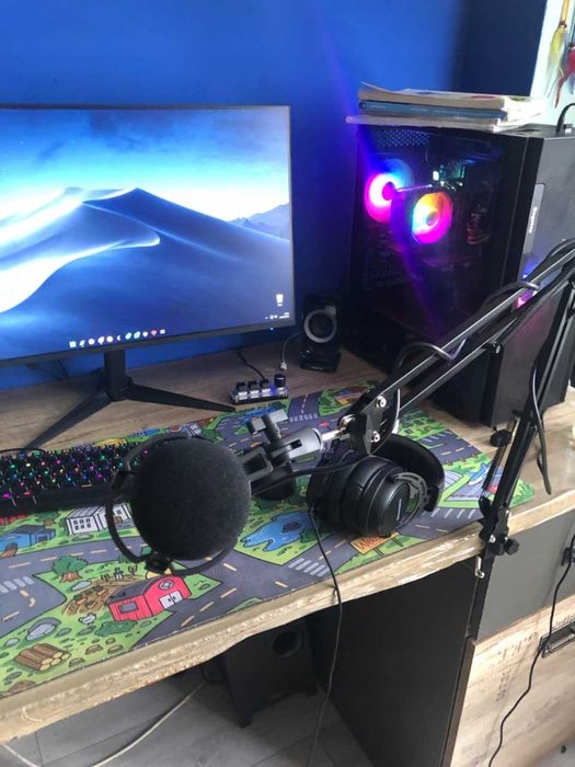 Mikrofon Do Komputera USB Gamingowy Pojemnościowy Statyw/Filtr POP