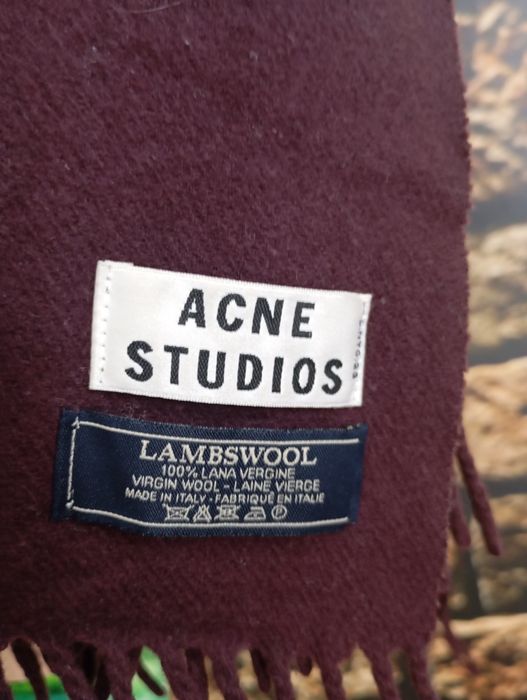 Szal z wełny Acne Studios duży 67/180cm