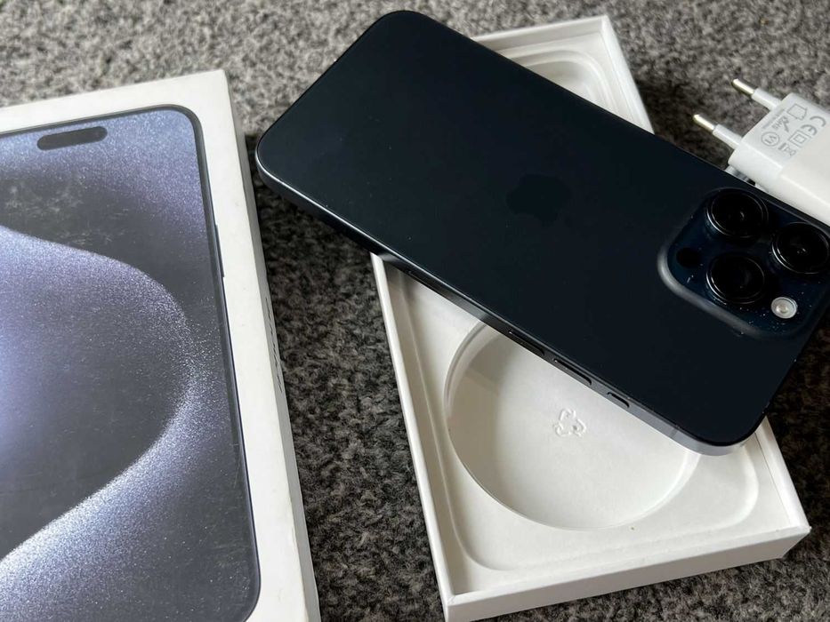 iPhone 15 Pro Max 512GB TITANIUM BLUE Niebieski Bateria 98% IDEALNY