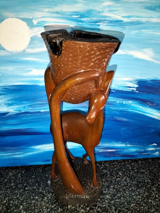 Arte Africana/Cinzeiro Madeira-Luanda