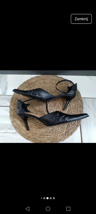 Szpilki wysokie czarne boho Vintage eleganckie retro lekkie wygodne