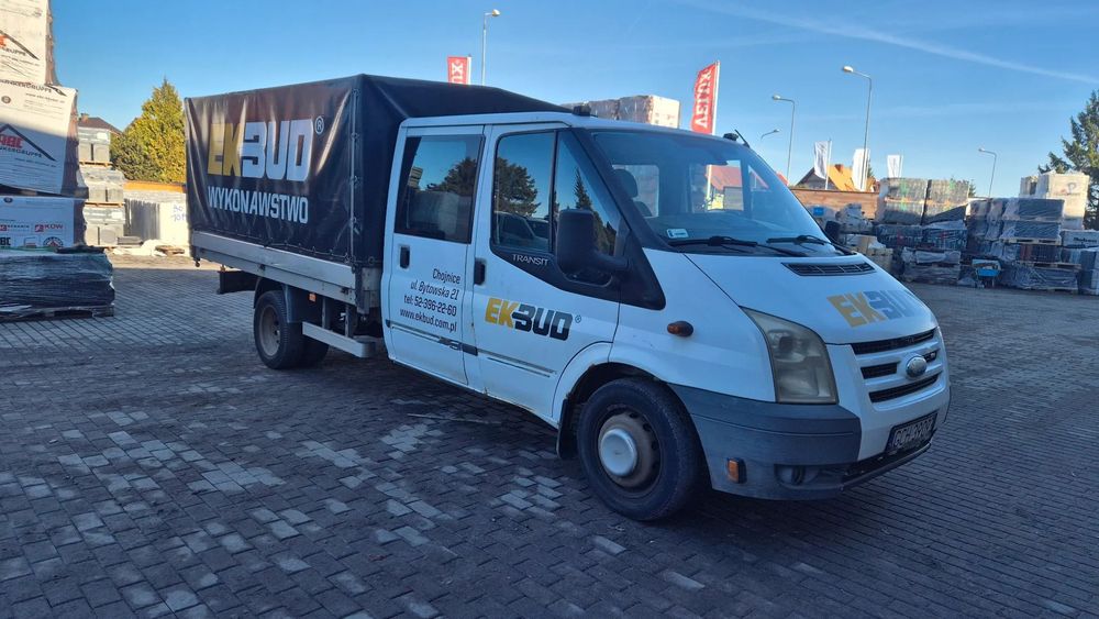 Ford TRANSIT  Ford Transit Brygadówka 7-osób, bliźniaki, plandeka, klima, hak,140 KM