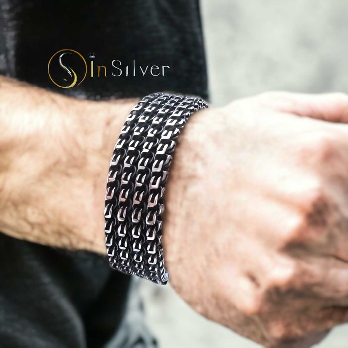 Срібний браслет 80г чоловічий, мужской серебряный браслет 925