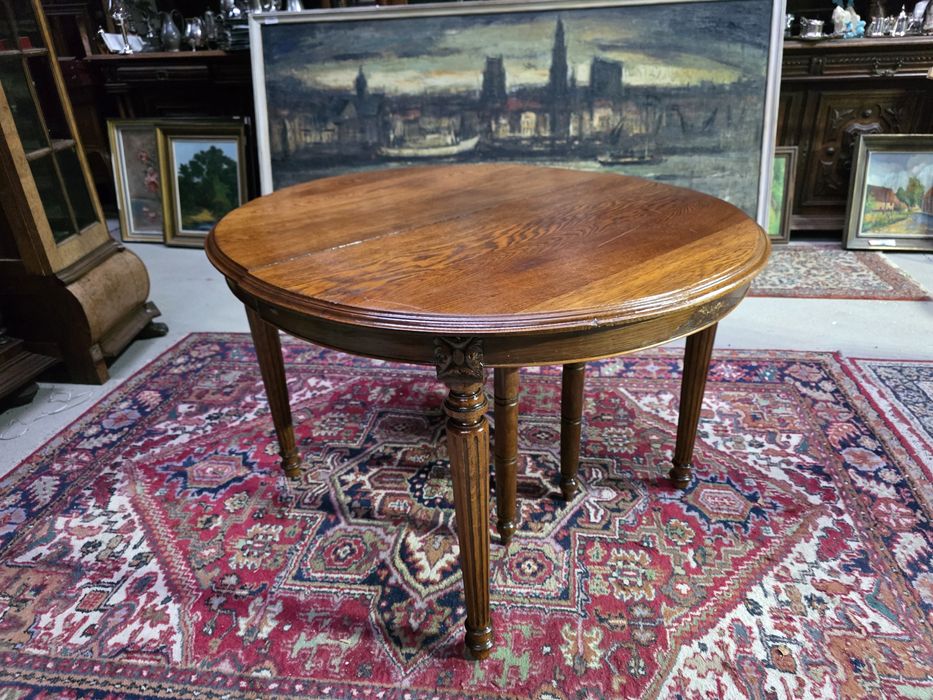 Secesyjny owalny stół 119x102 dębowy #2165 Stylowy Węgrów