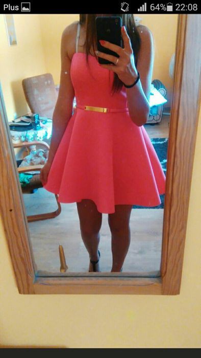 Sukienka neonowy róż