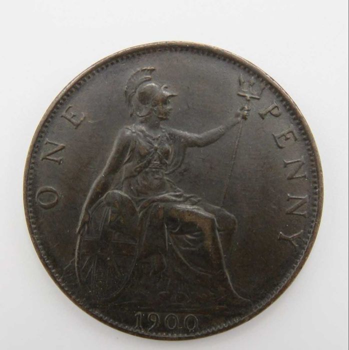 Moeda de 1 centavo da Grã-Bretanha de 1900