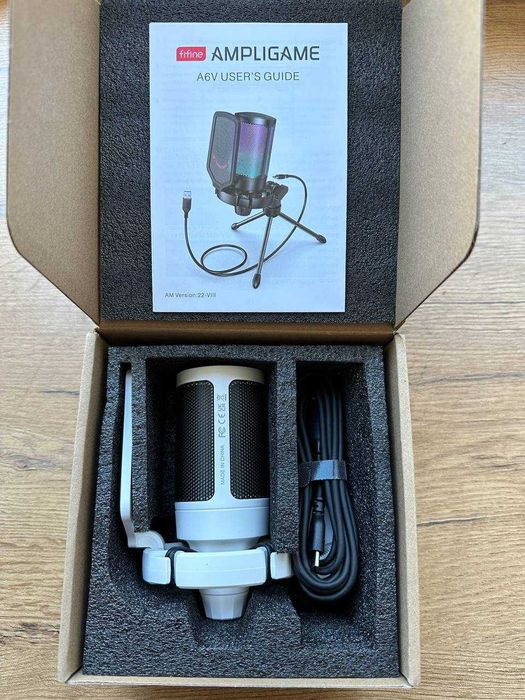 Микрофон Fifine AmpliGame A6V Black/White Новые!