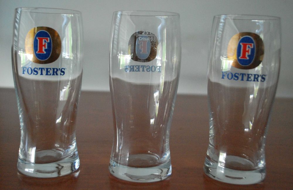 Copos de Cerveja Antigos da Foster´s (com gravura)