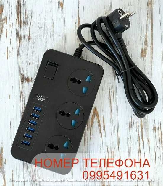 Сетевой фильтр - удлинитель IQ Power TB-T09 на 3 розетки 6 USB-портов