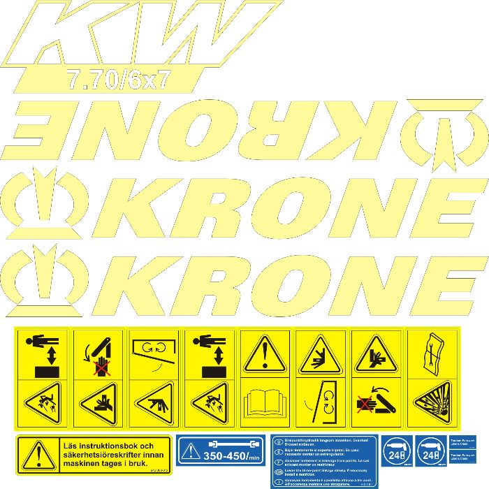 Naklejki Krone KS 3.80 KW 7.70 Swadro KES 120 Duo 6-6.20 mustang 120