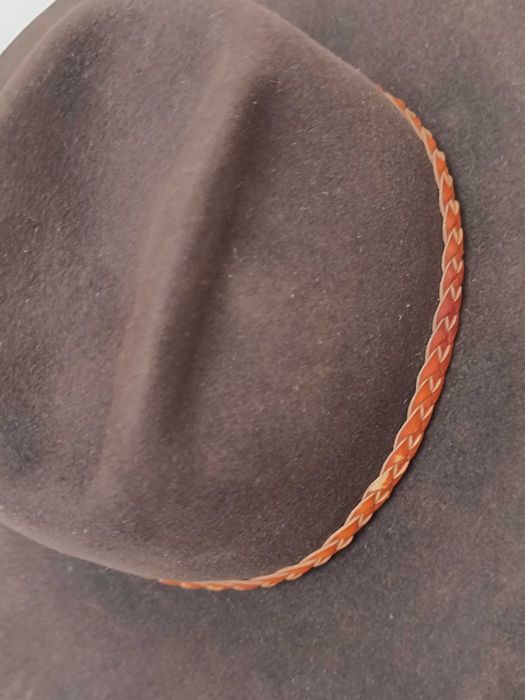 Chapéu antigo castanho de abas largas