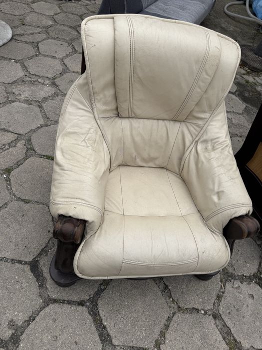 Dwa fotele jednoosobowe skorzanne