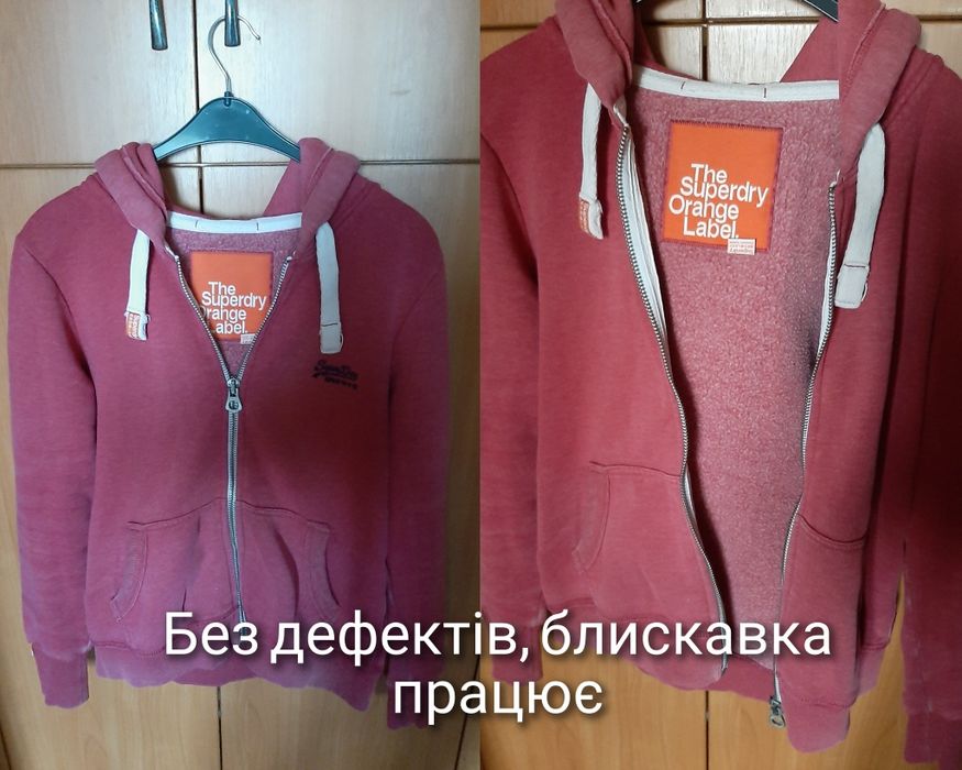 Жіноча толстовка рожева преміум-бренд Superdry L